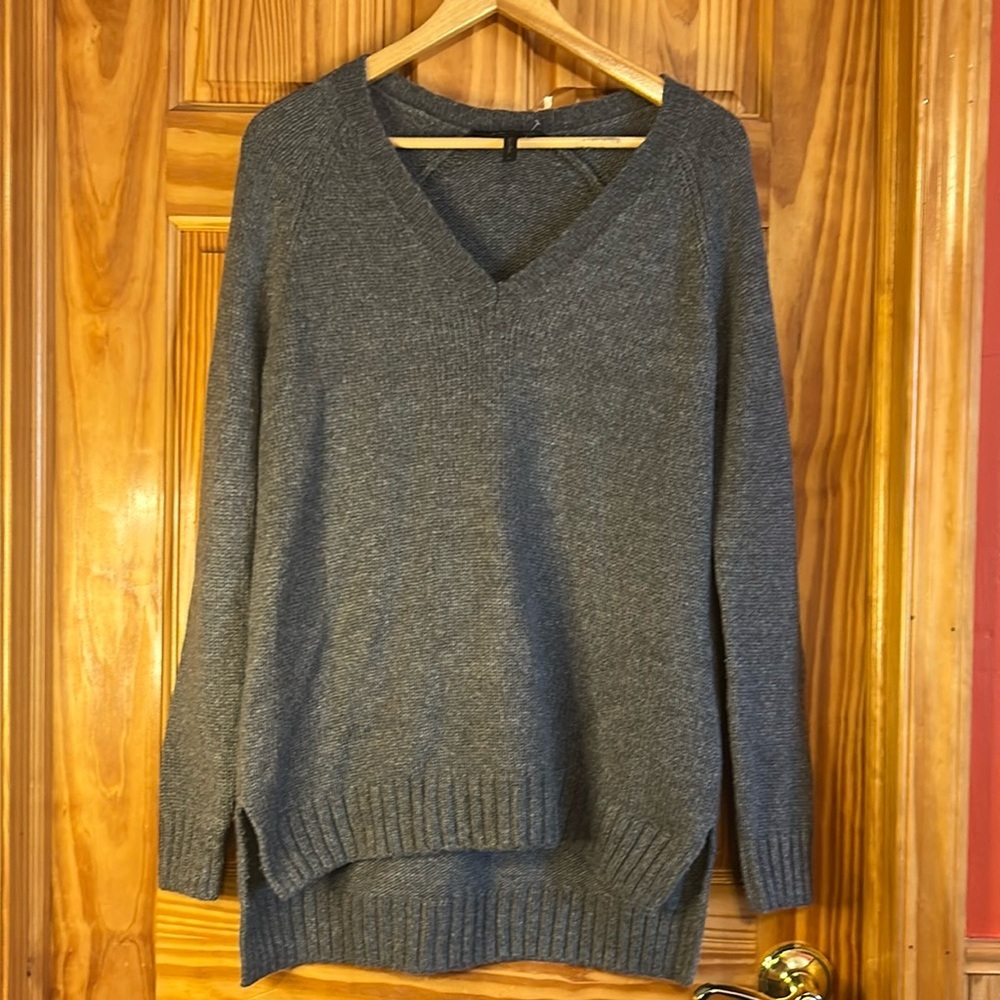 BcbgMaxazria grey V-neck sweater. Size medium.